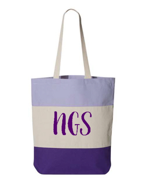 Purple stripe tote