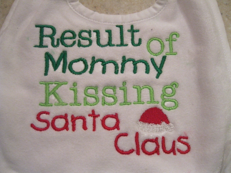 Kissing Santa Bib
